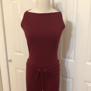 Susana Monaco two piece maroon knit top and pants